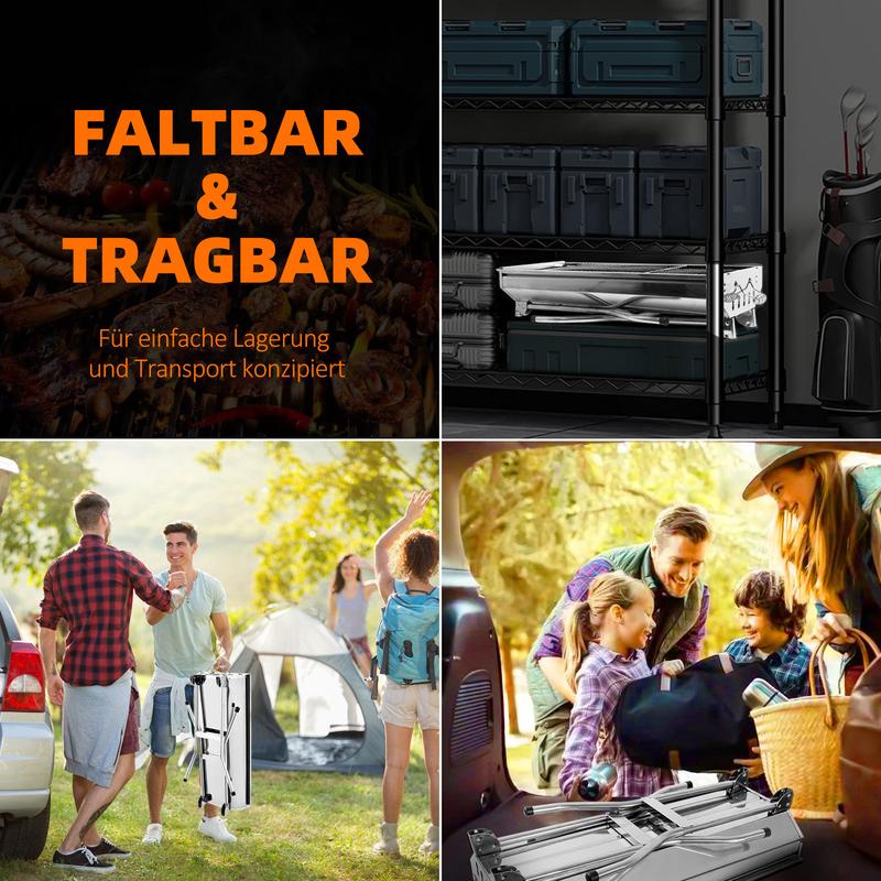 🟔 50% KORTING! 🍖 Opvouwbare buitenbarbecue van roestvrij staal – Compact, duurzaam en perfect voor kamperen, in de tuin en barbecuefeestjes 🏕️