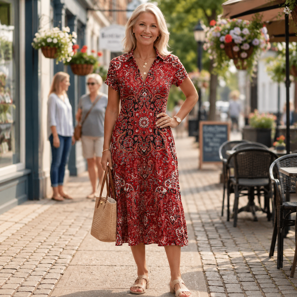 Moira™ | Elegante Midi Jurk Met Buikcamouflerend Design