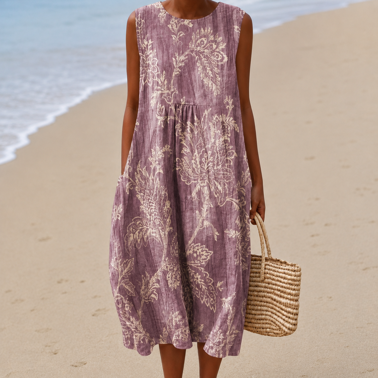 Livia™ | Luchtige  Buikcamouflerende Bloemen Midi Jurk