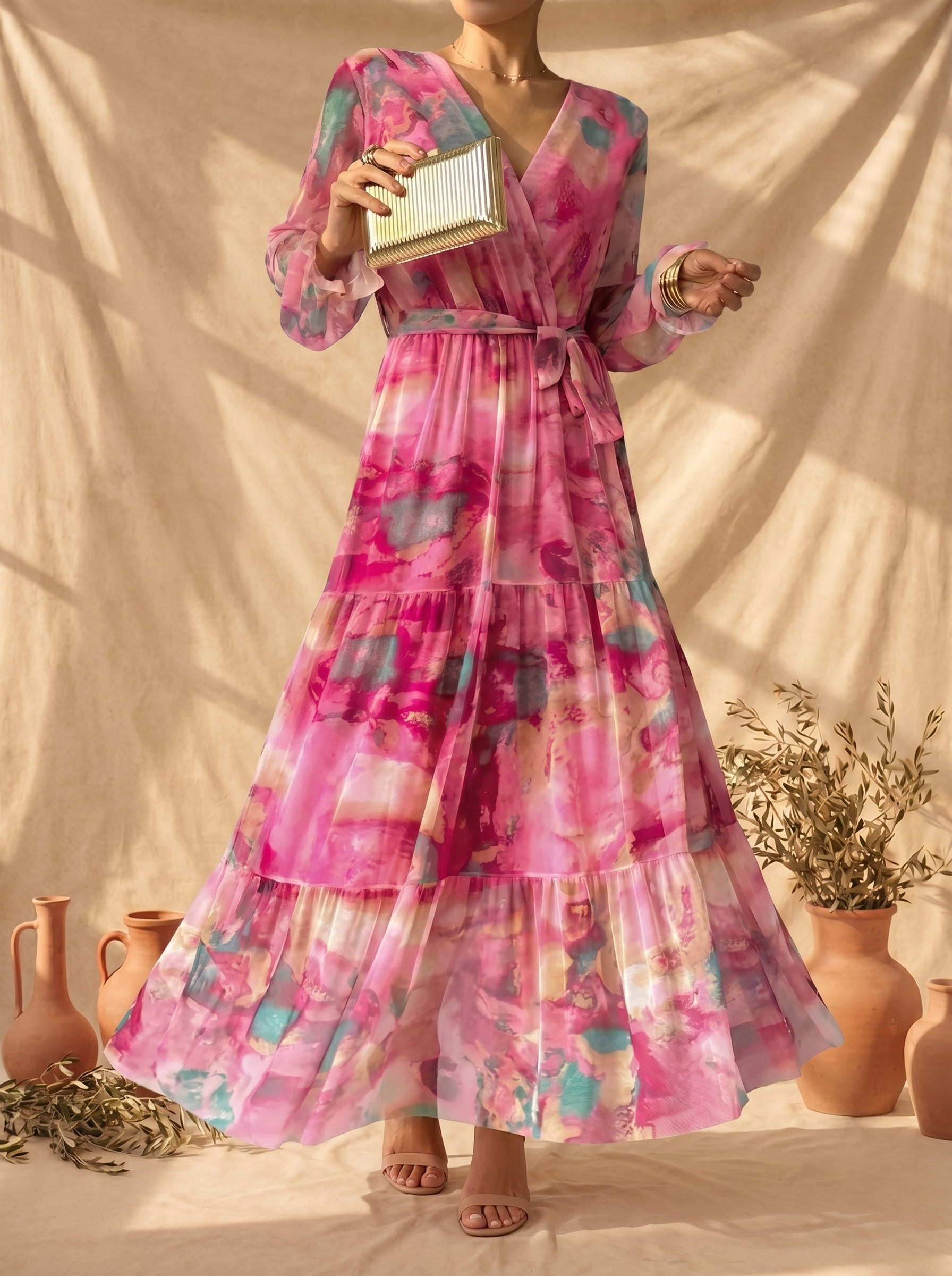 Hazel | Wikkeljurk met bloemenprint