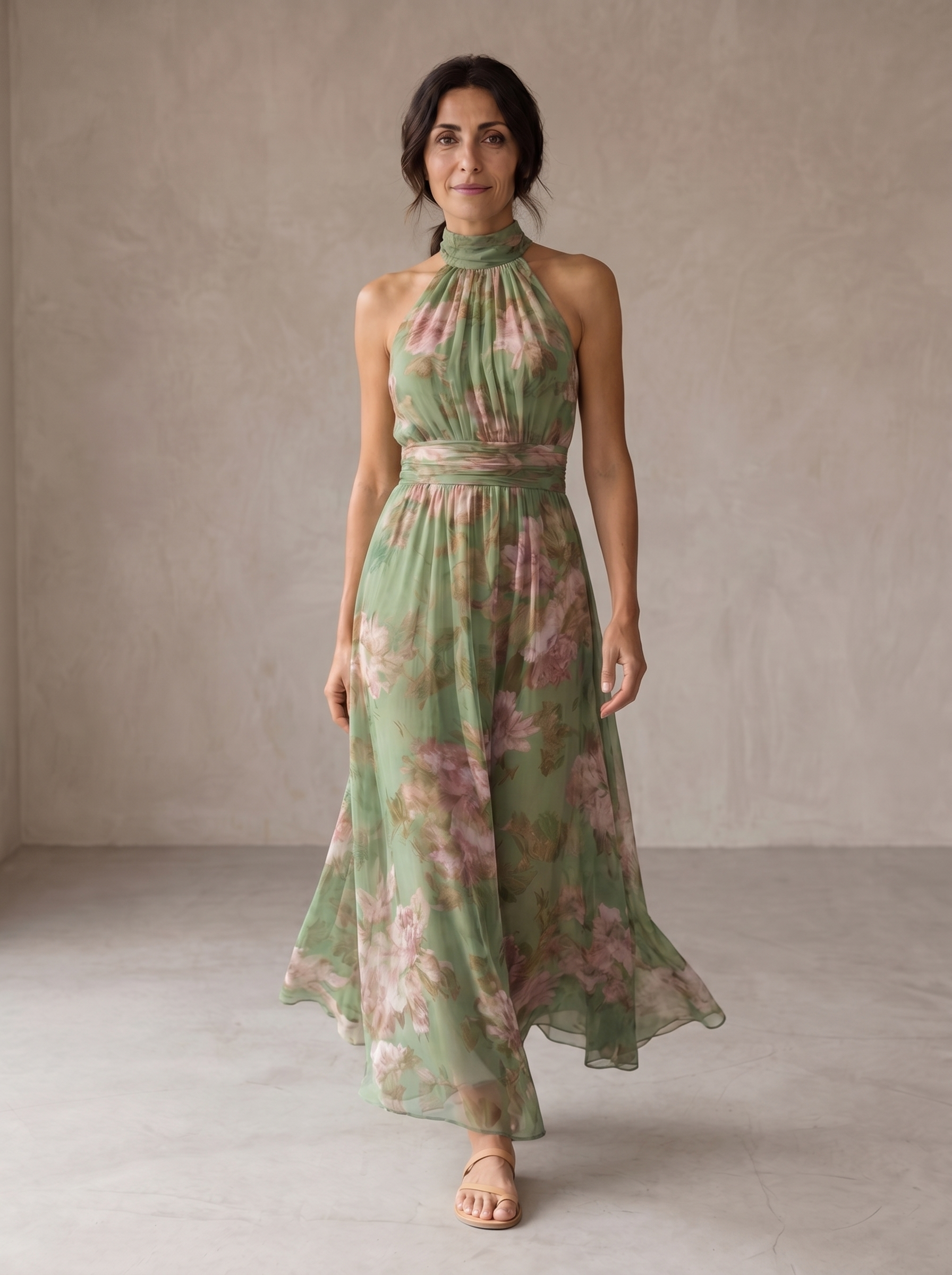Livia | Maxidress Halter Bloemig Elegant