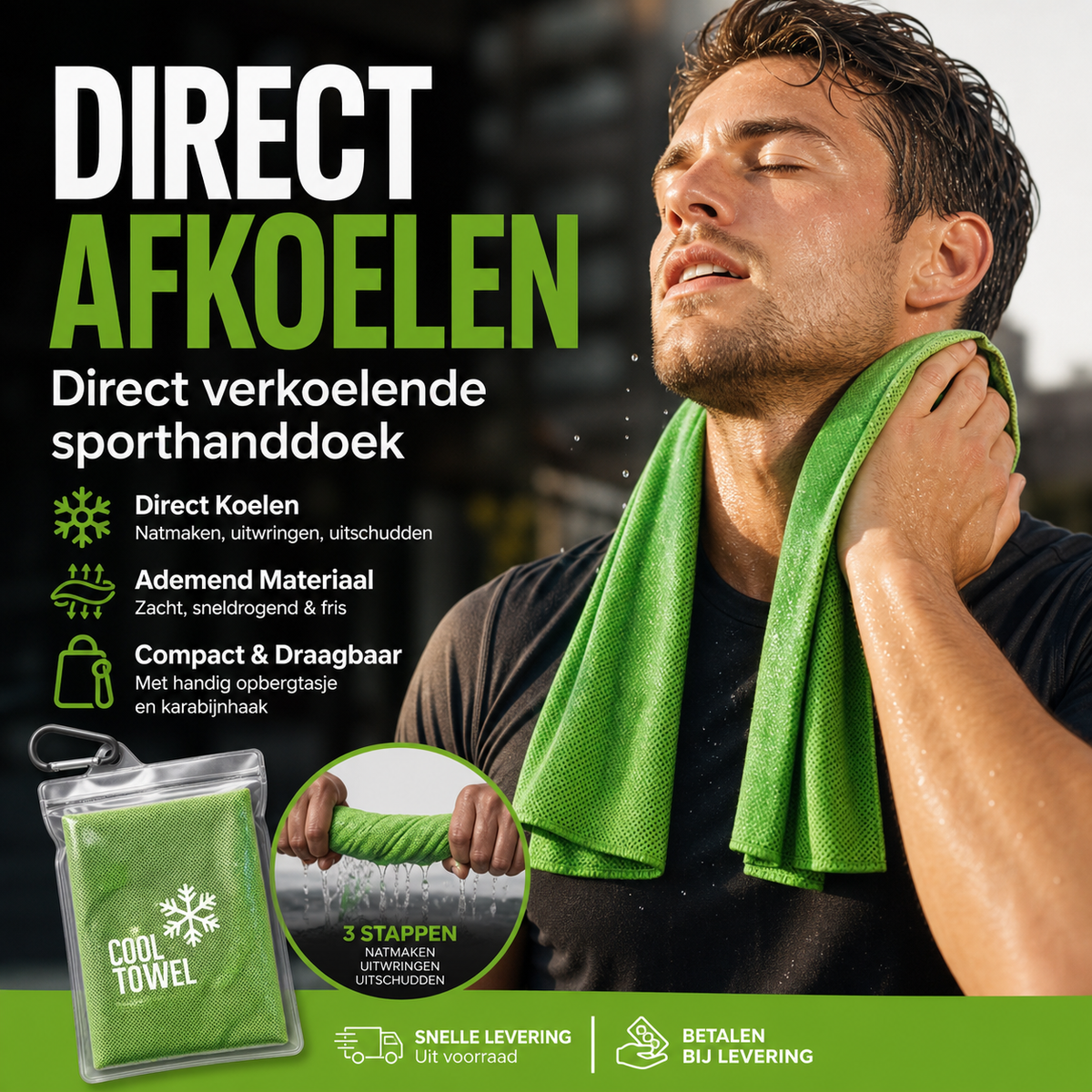 ❄️ Direct afkoelen – Direct verkoelende sporthanddoek – Betalen bij levering 🏋️