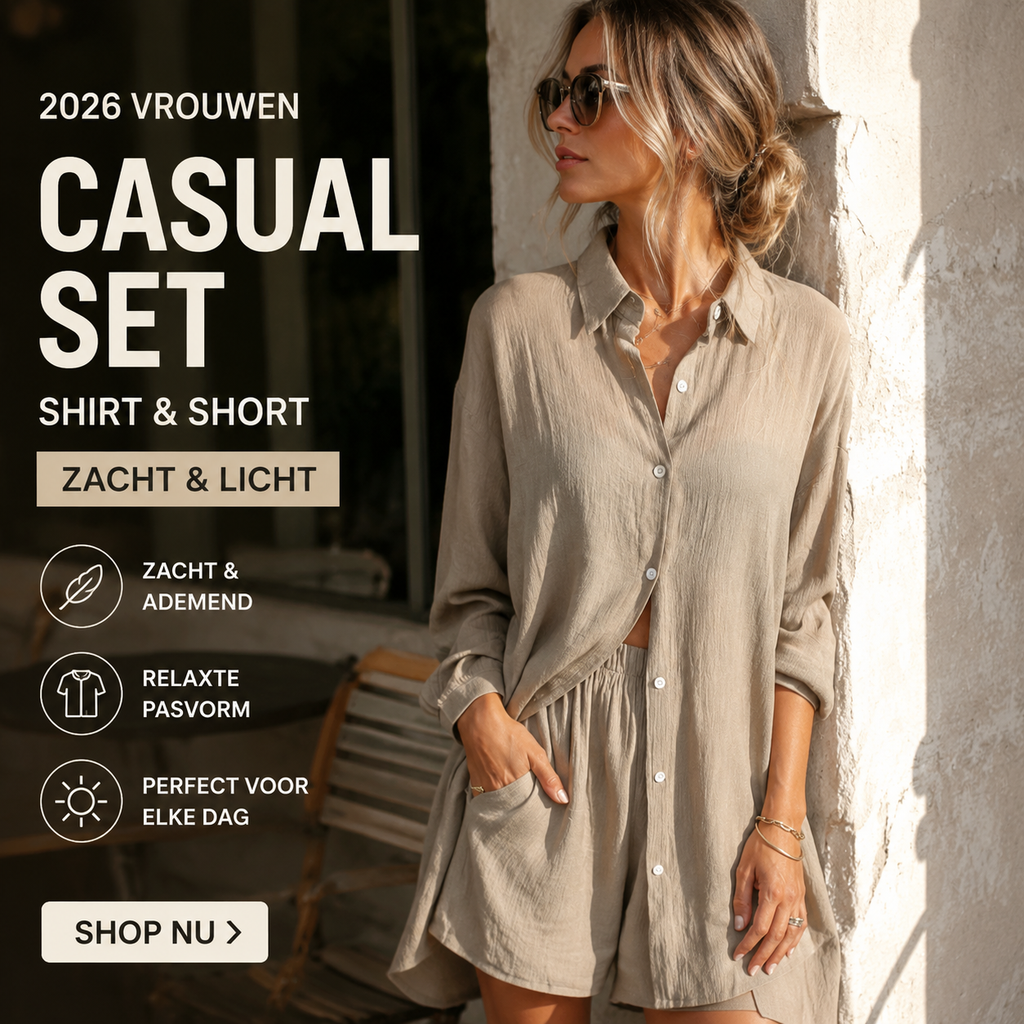 🔥2026 Vrouwen Fashion Street Casual Effen Shirt Lange Mouwen Set