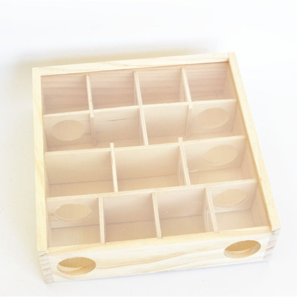 Houten Hamster Doolhof | Slim Spel Speeltje Met Glasplaat