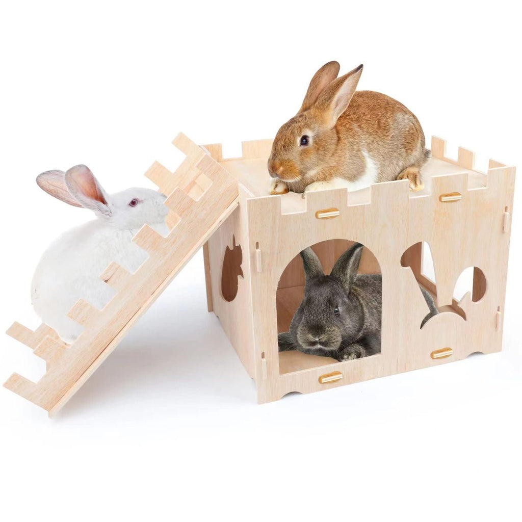 Houten Konijnenhuis | Creatief, Afneembaar & Leuk Schuilplaats voor Konijnen