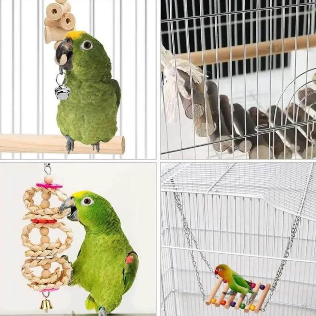 8-delige Speelgoedset voor middelgrote vogels