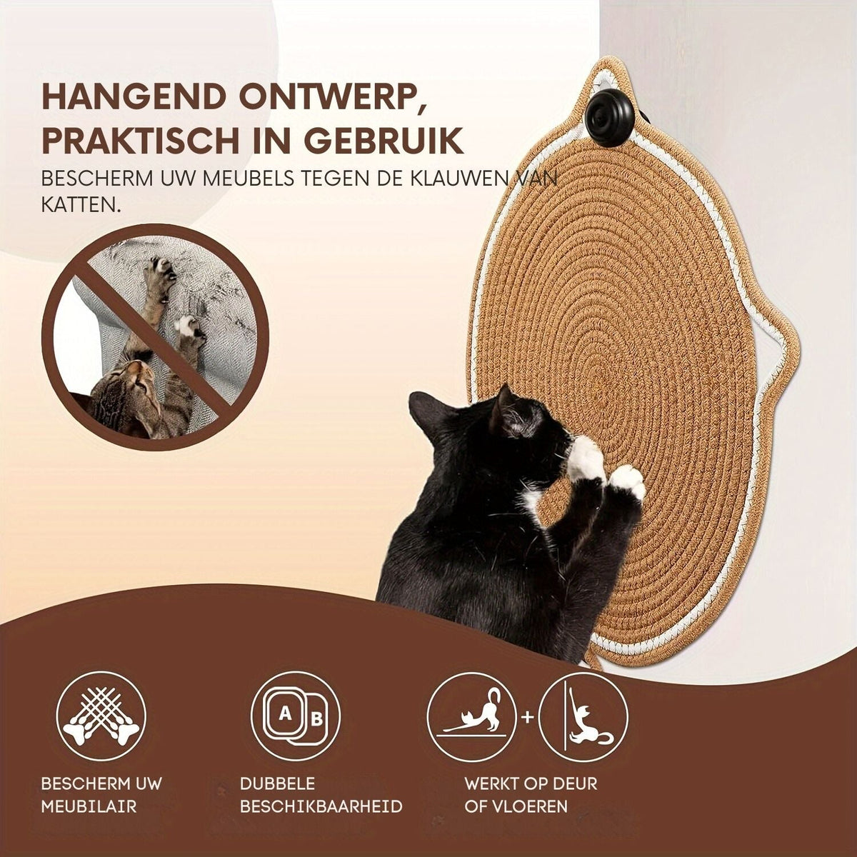 Geweven Katoenen Krabmat voor Katten