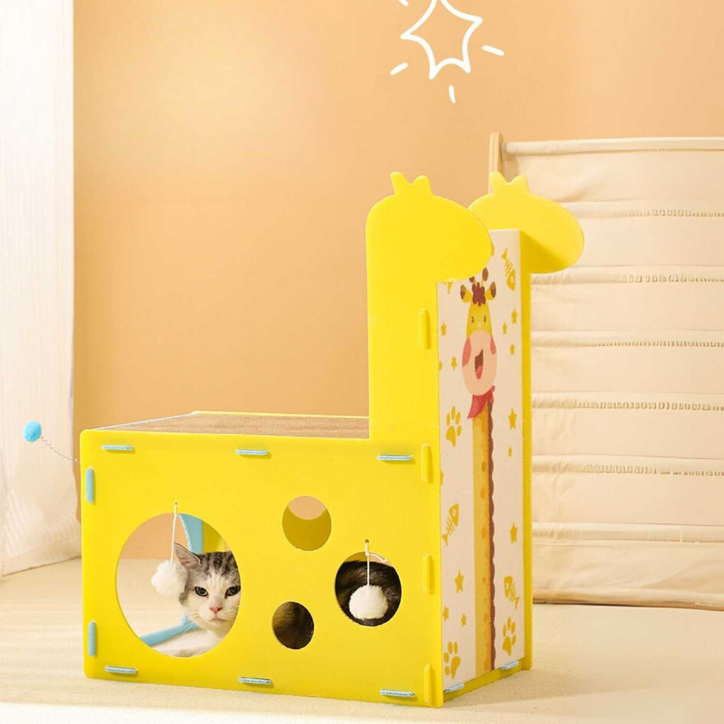 Kattenbed Tunnel Giraffe | Dubbel Krabbord & Speelnest