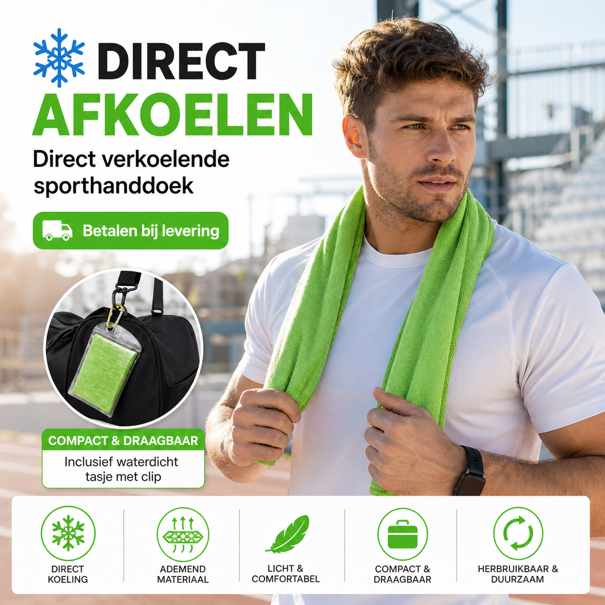 ❄️ Direct afkoelen – Direct verkoelende sporthanddoek – Betalen bij levering 🏋️
