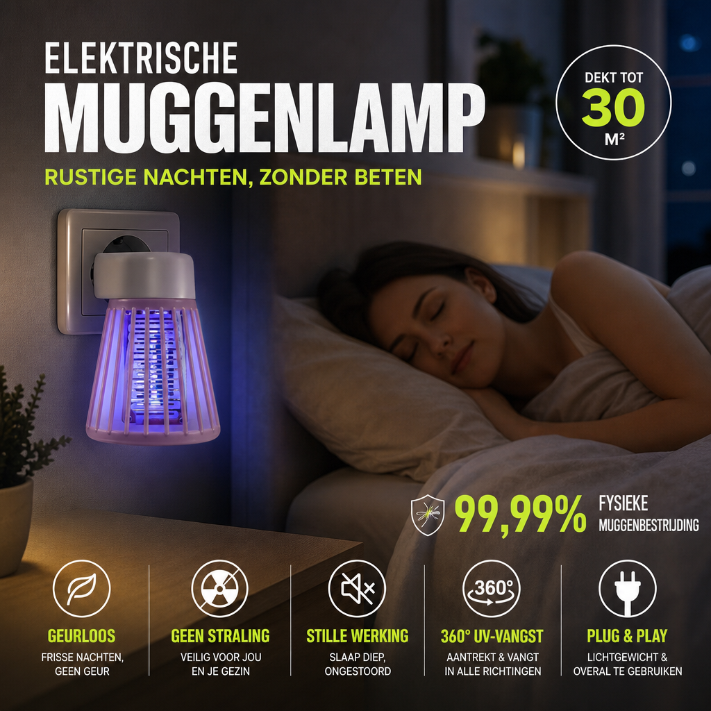 📢Laatste dag aanbieding: slechts 17,97!!!🔇✨ Elektrische muggenlamp – 99,99% fysieke muggenbestrijding, geurloos, geen straling, stille werking. 360° UV-vangst, dekt tot 30 m². Perfect voor slaapkamer en tuin! 😴🌙🛡️