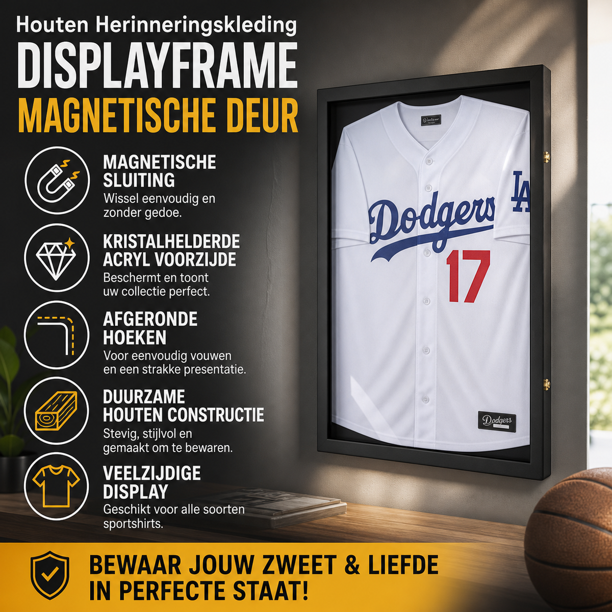 🎉Nieuwjaars Cadeau 50% KORTING!🧥Houten Herinneringskleding Displayframe (Magnetische Deur) – Bewaar Jouw Zweet & Liefde In Perfecte Staat!