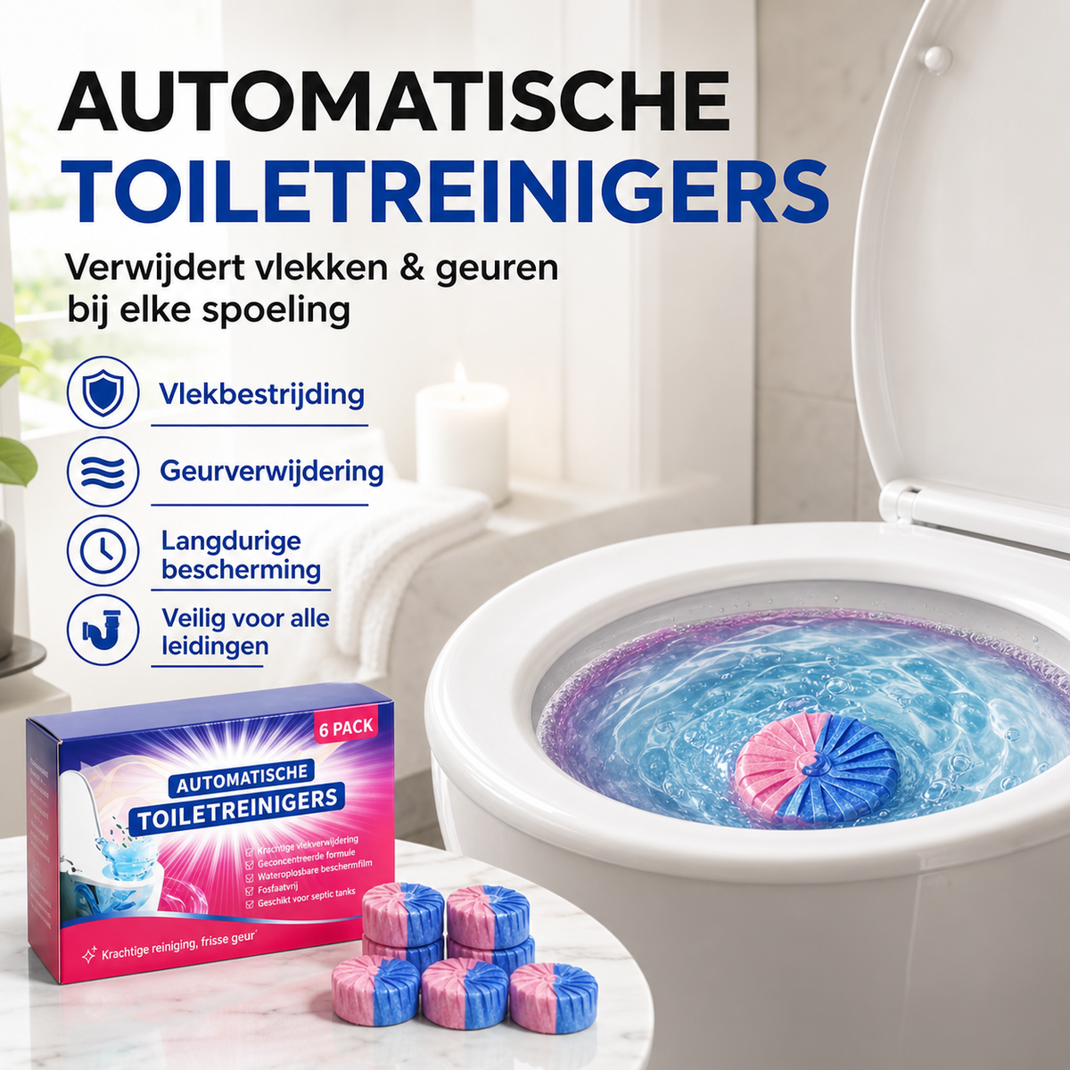 ✨Aanbieding 2026 — Meer dan 35.000 verkocht!!💥Automatische toiletpotreinigingstabletten voor het verwijderen van vlekken en geuren