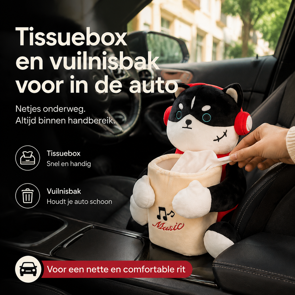 🐒Tissuebox en vuilnisbak voor in de auto