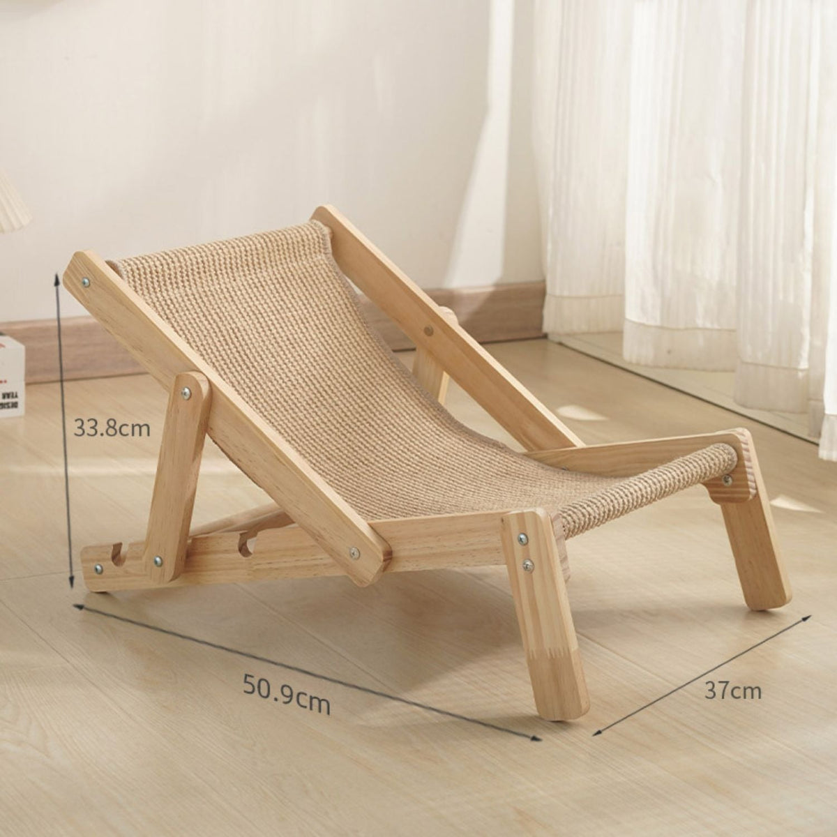 Houten Lounge Stoel Kat | Verstelbare Strandstoel voor Katten