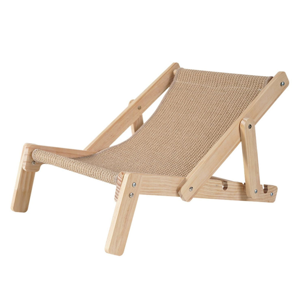 Houten Lounge Stoel Kat | Verstelbare Strandstoel voor Katten