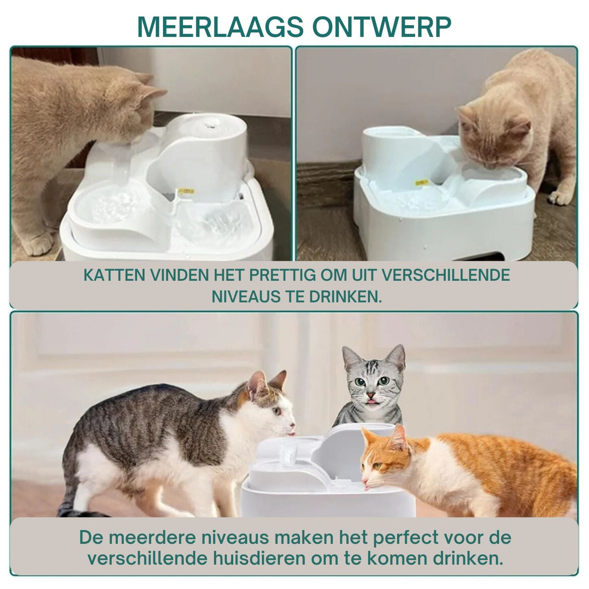 4-laags Waterfontein Voor Katten En Honden