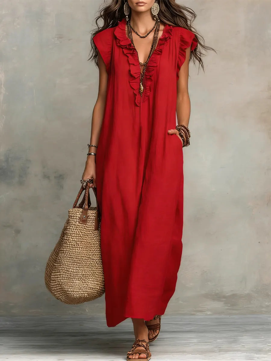 Camélia™ | Bohemian Buikcamouflerend Maxi Jurk