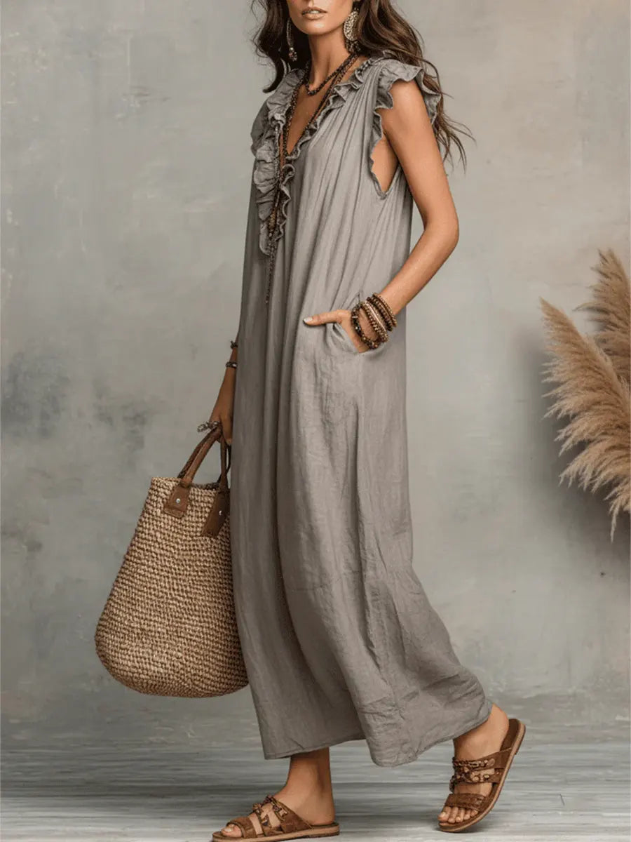 Camélia™ | Bohemian Buikcamouflerend Maxi Jurk
