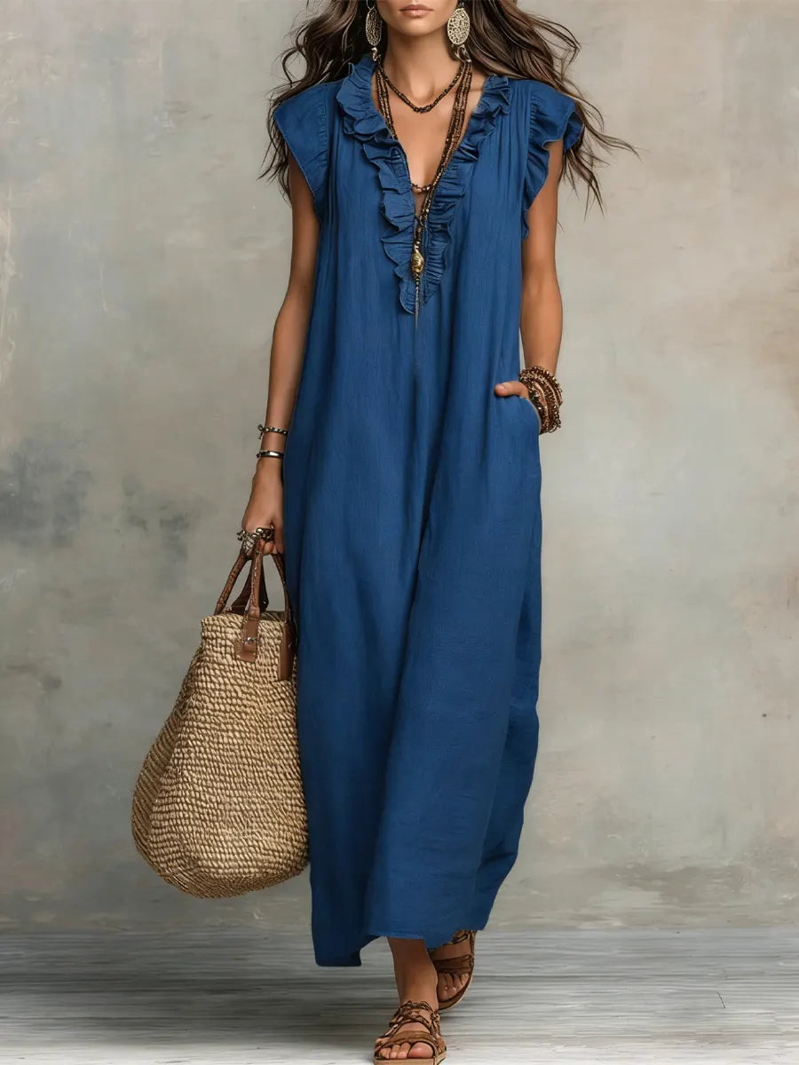 Camélia™ | Bohemian Buikcamouflerend Maxi Jurk