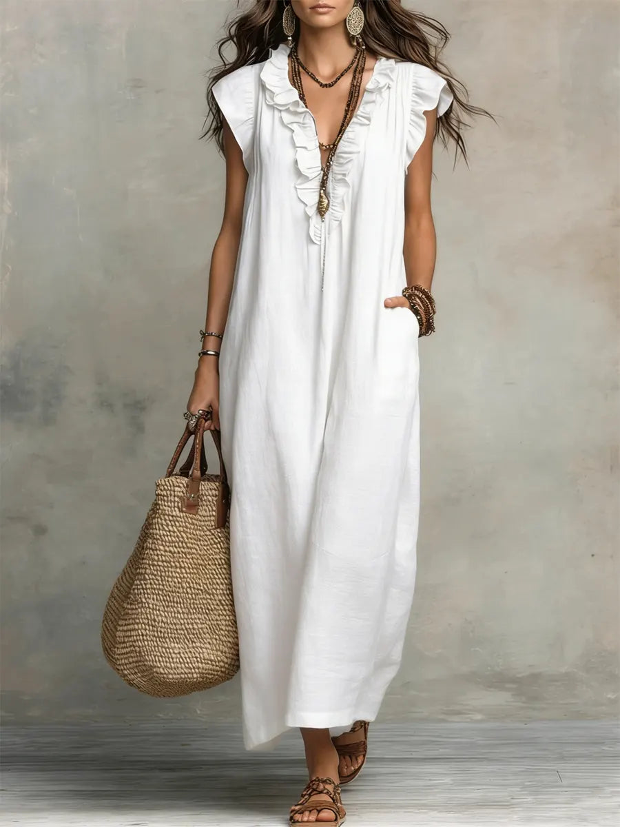 Camélia™ | Bohemian Buikcamouflerend Maxi Jurk