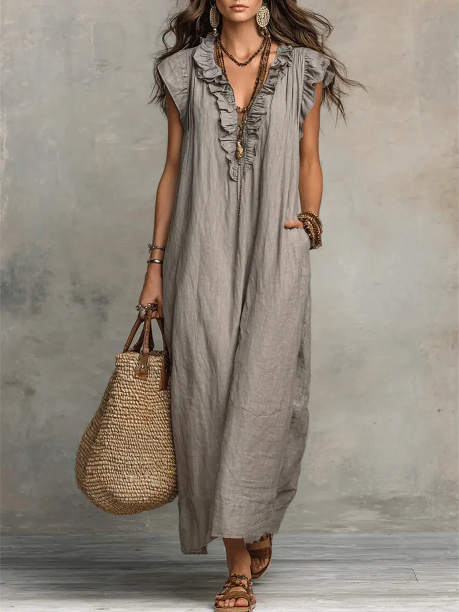 Camélia™ | Bohemian Buikcamouflerend Maxi Jurk