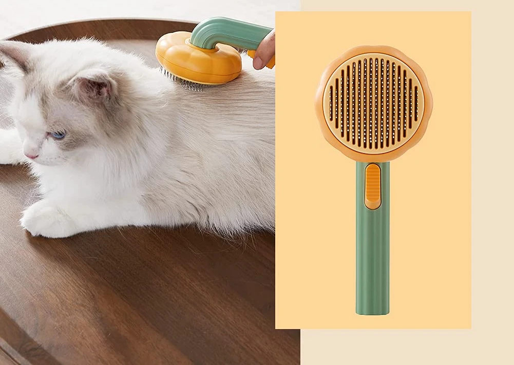 Pompoen borstel voor kat en hond | Geen haar en snel klaar!