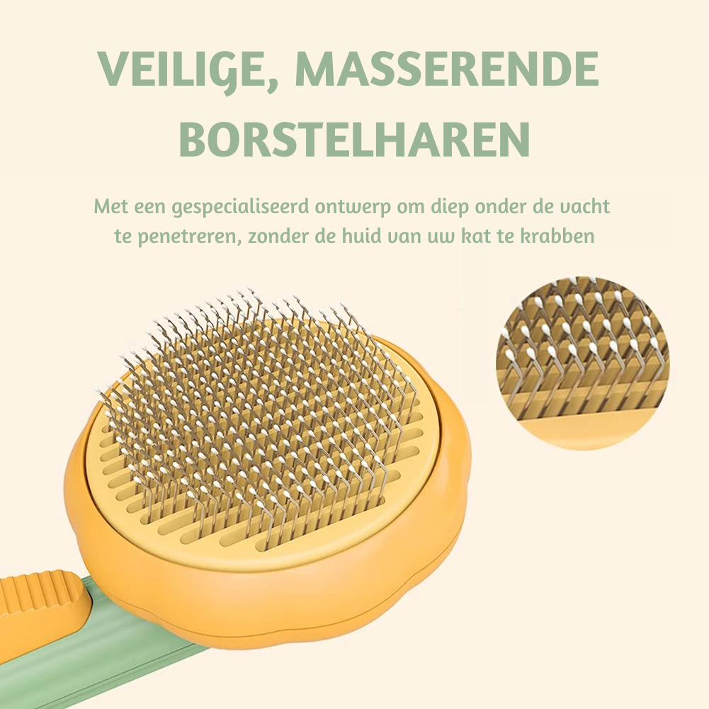 Pompoen borstel voor kat en hond | Geen haar en snel klaar!