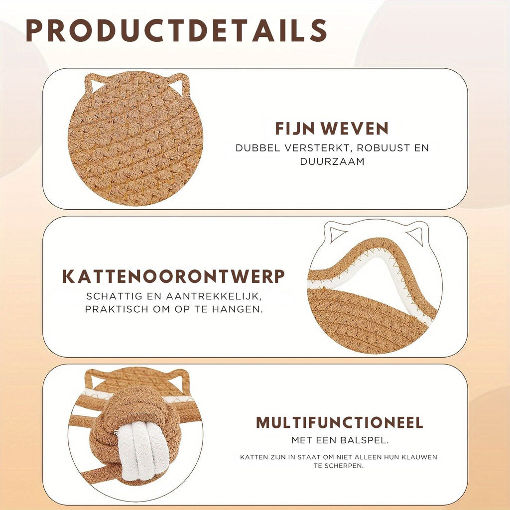 Geweven Katoenen Krabmat voor Katten