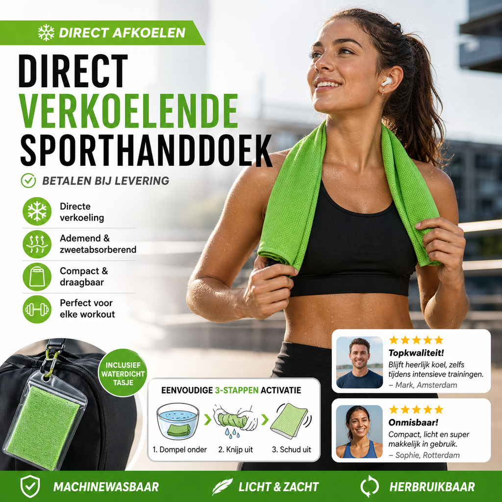 ❄️ Direct afkoelen – Direct verkoelende sporthanddoek – Betalen bij levering 🏋️
