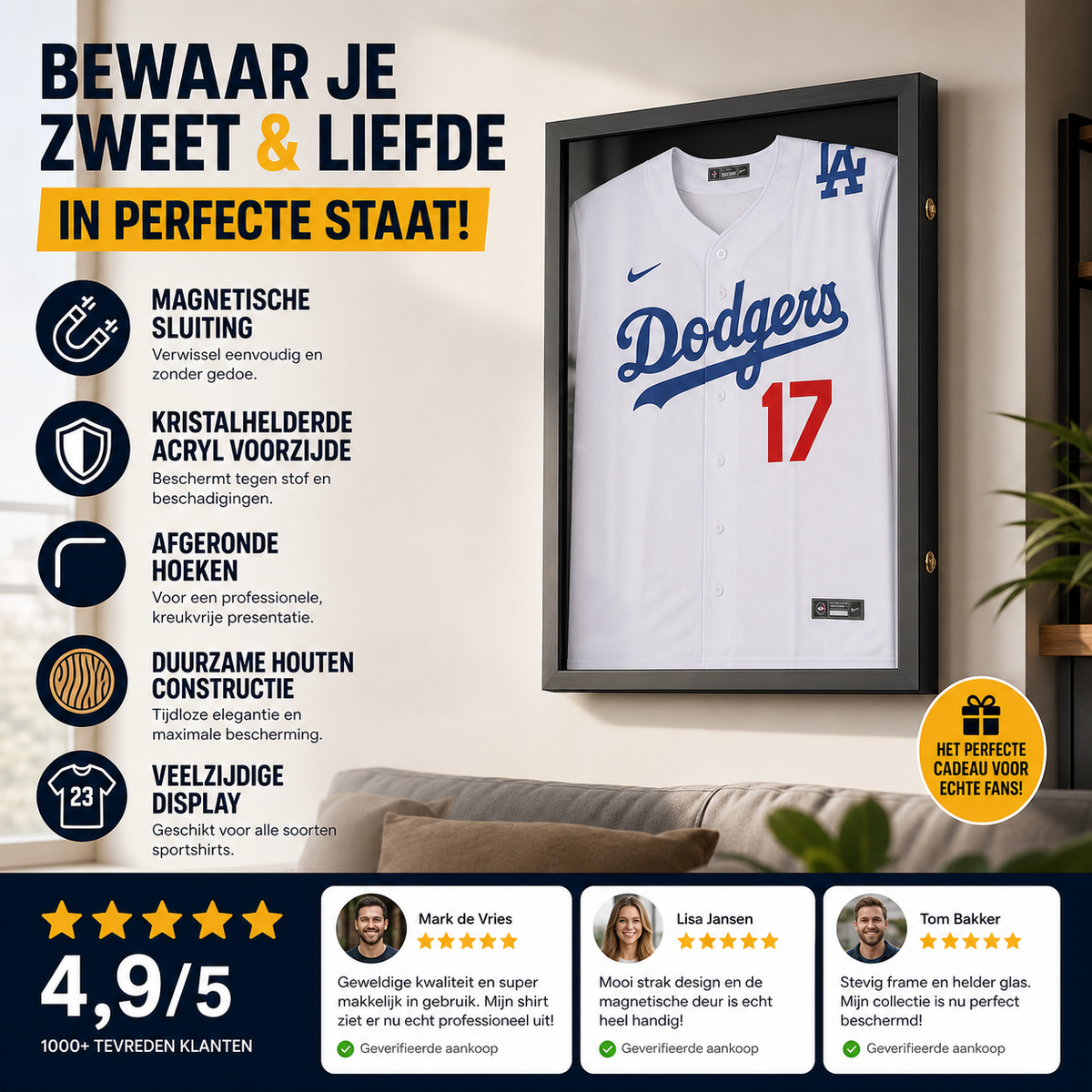 🎉Nieuwjaars Cadeau 50% KORTING!🧥Houten Herinneringskleding Displayframe (Magnetische Deur) – Bewaar Jouw Zweet & Liefde In Perfecte Staat!