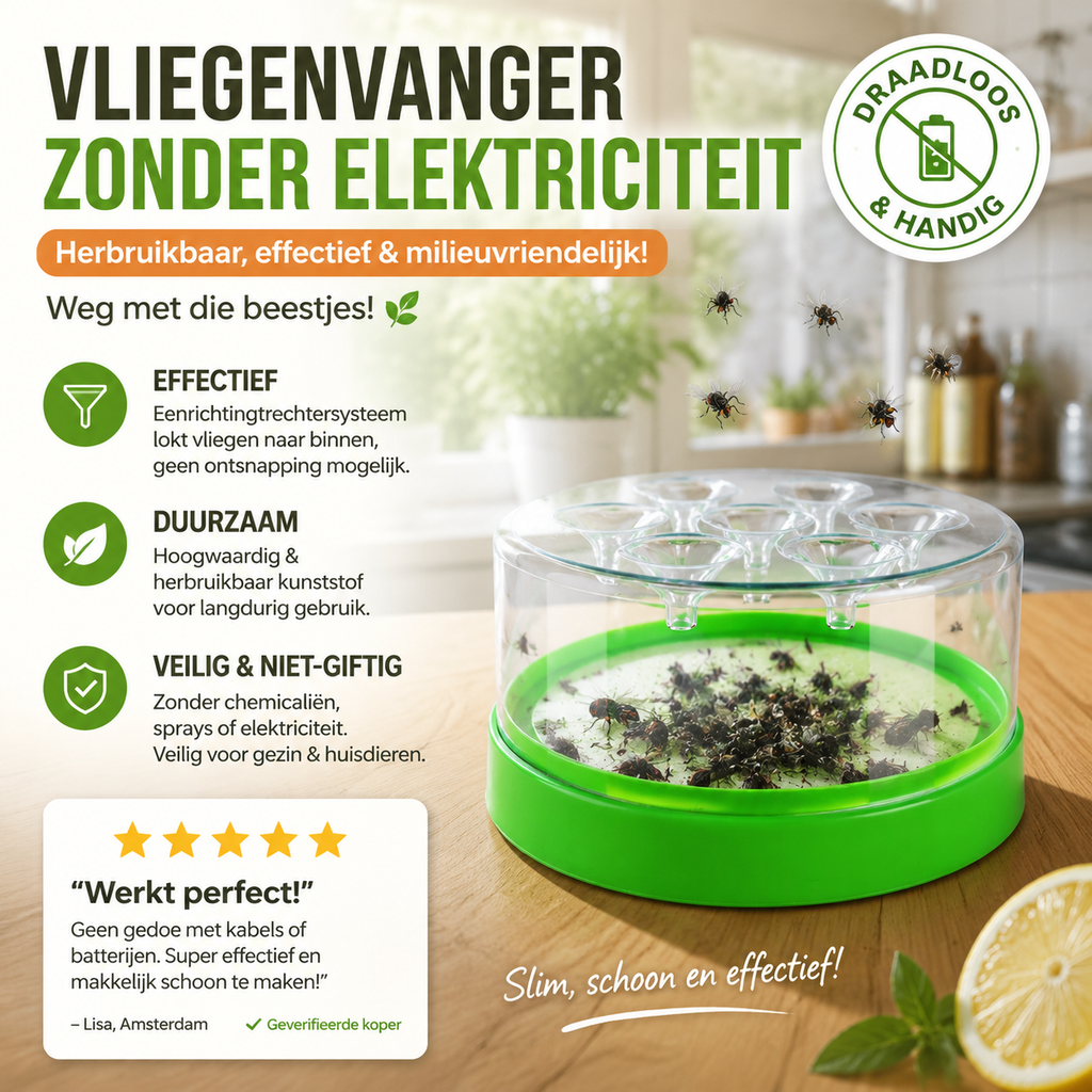 🪰 Vliegenvanger zonder elektriciteit – herbruikbaar, effectief en milieuvriendelijk! Weg met die beestjes! 🌿