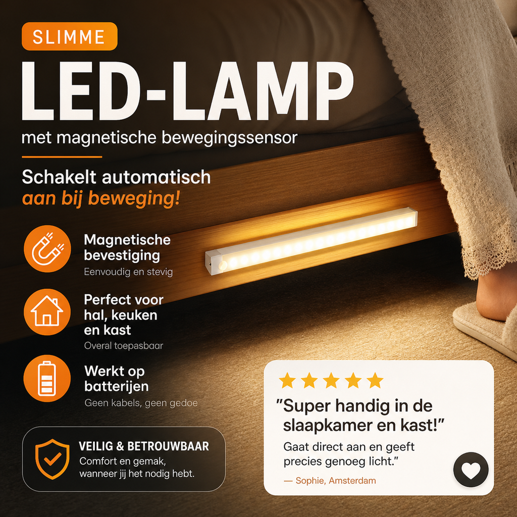 💡 50% KORTING! Slimme LED-lamp met magnetische bewegingssensor – schakelt automatisch aan bij beweging! ✨ Magnetische bevestiging – Perfect voor hal, keuken en kast. 🔋 Werkt op batterijen