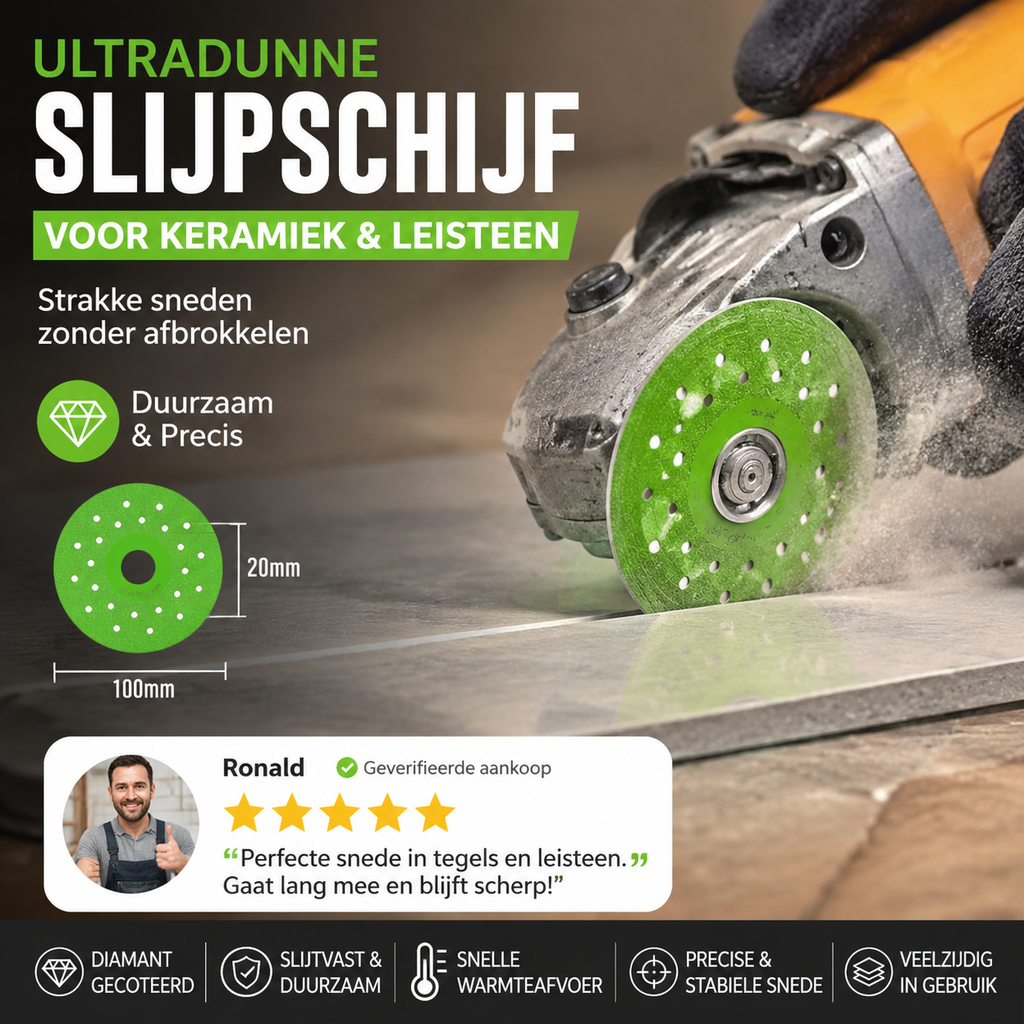 💎 Ultradunne Slijpschijf voor Keramiek & Leisteen | Strakke Sneden Zonder Afbrokkelen – Duurzaam & Precies – Koop 2 Krijg 3 Gratis