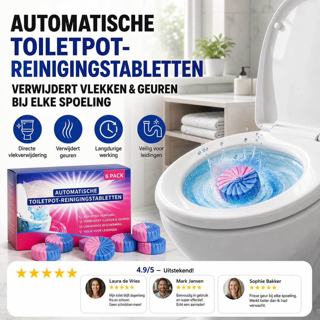 ✨Aanbieding 2026 — Meer dan 35.000 verkocht!!💥Automatische toiletpotreinigingstabletten voor het verwijderen van vlekken en geuren