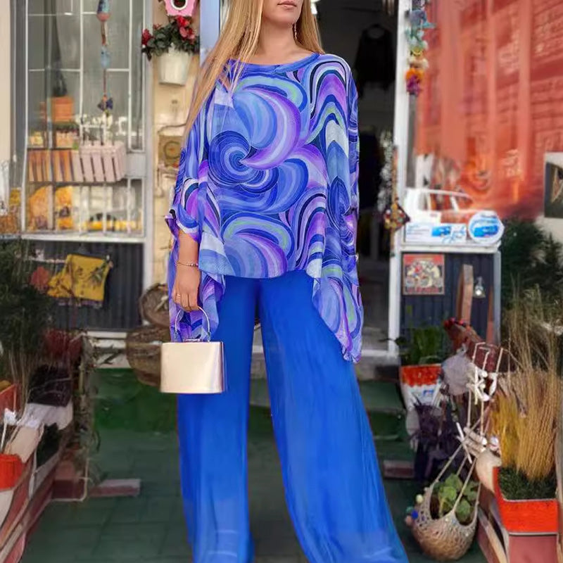 🎁2026 Nieuw binnen 50% KORTING💥💃Dames zomer kleurrijke coole chiffon 2-delige set❄️