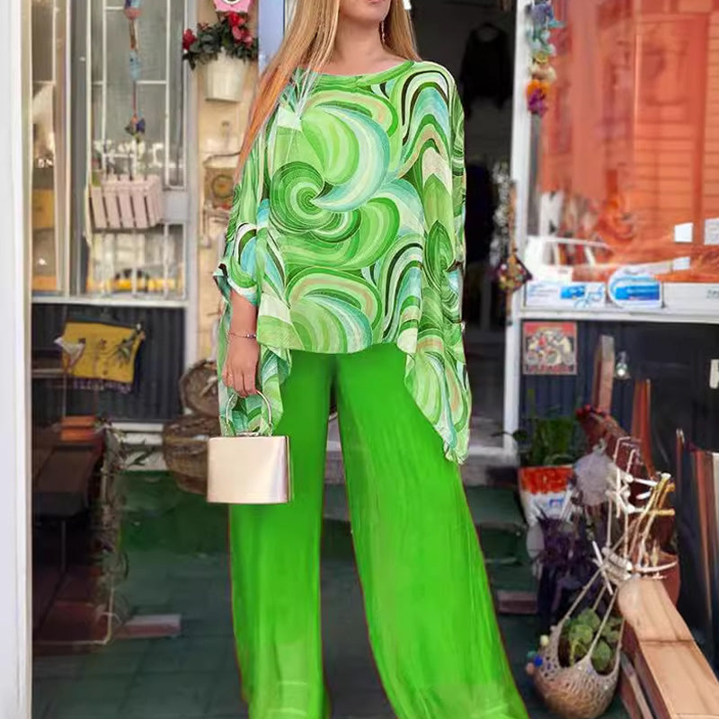 🎁2026 Nieuw binnen 50% KORTING💥💃Dames zomer kleurrijke coole chiffon 2-delige set❄️