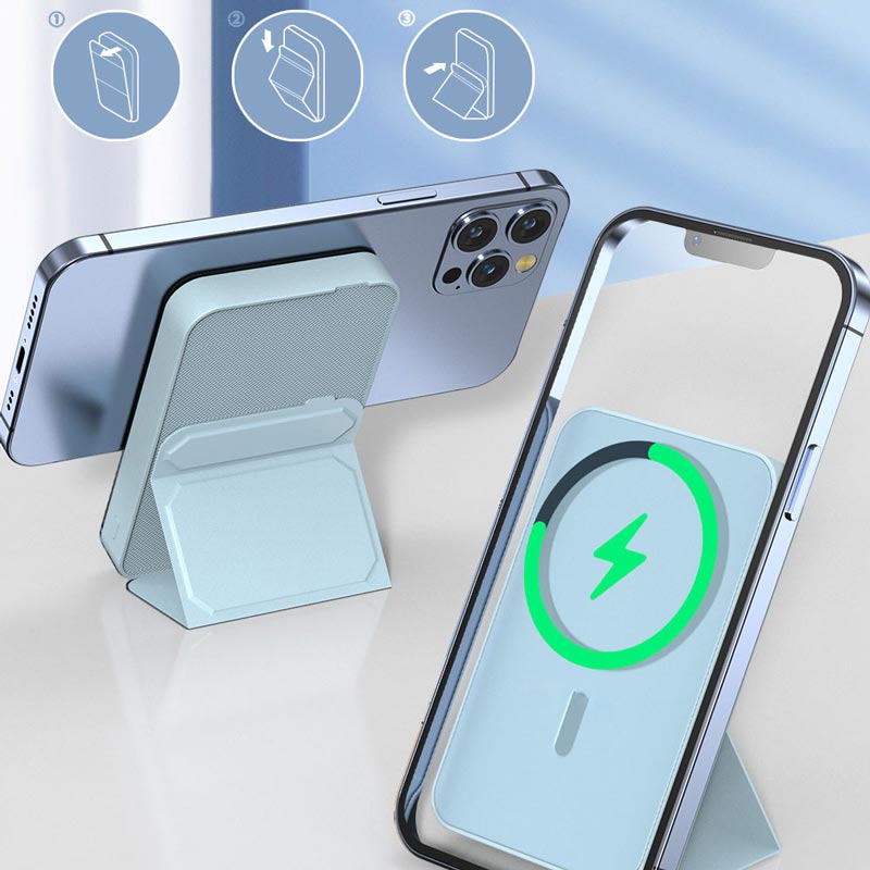 💥Mini opvouwbare draadloze magnetische powerbank met standaard