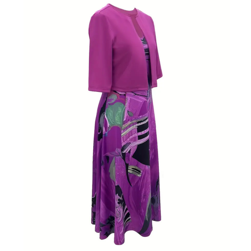 👗 50% KORTING! 🌿 Elegante en slanke tweedelige jurk voor dames – bijpassende top en rok, flatterende snit en chique look ✨