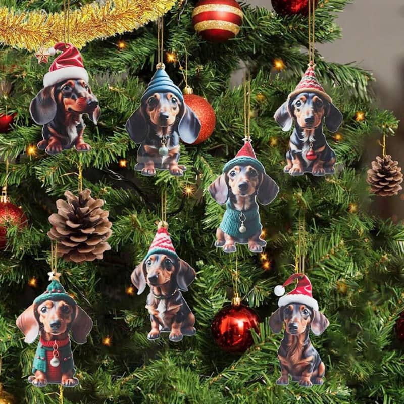 🎄 7 stuks 🐶 Kerstboomornament voor hond✨Hangende hondenornamenten