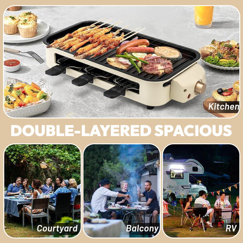 Beperkte tijd halve prijs--Large Capacity Detachable Multi-Function Smokeless Electric Grill