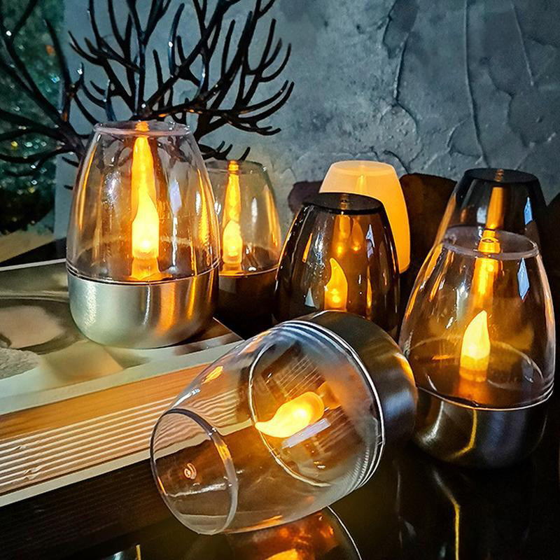 ✨ 6-Pack Zonne-energie Flikkerende Vlamloze Buitenkaarsen IP65 Waterdicht LED Tafellampen met Schemersensor voor Lantaarn Tuin Camping Feest Binnendecoraties Warm Wit