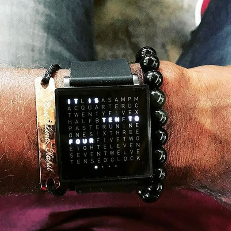 ⌚Waterdicht vierkant elektronisch herenhorloge met stalen band