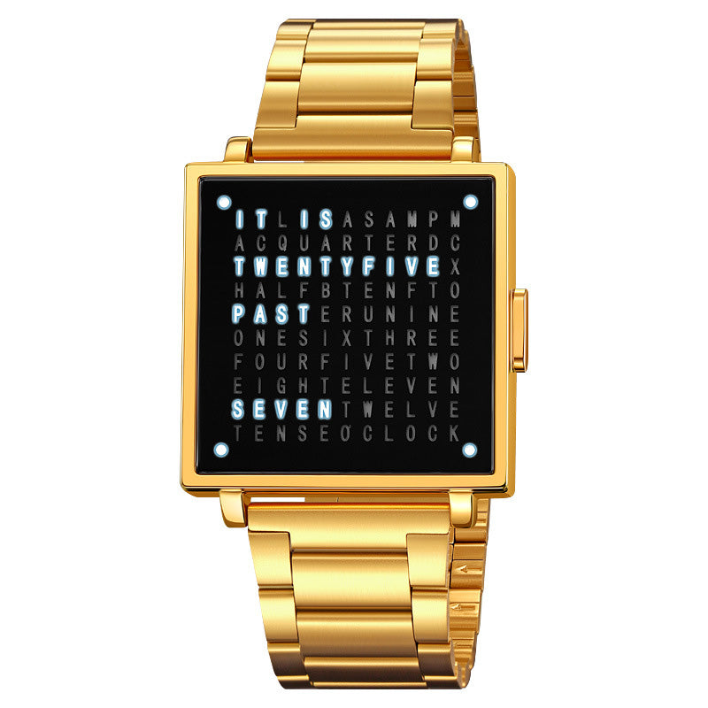 ⌚Waterdicht vierkant elektronisch herenhorloge met stalen band