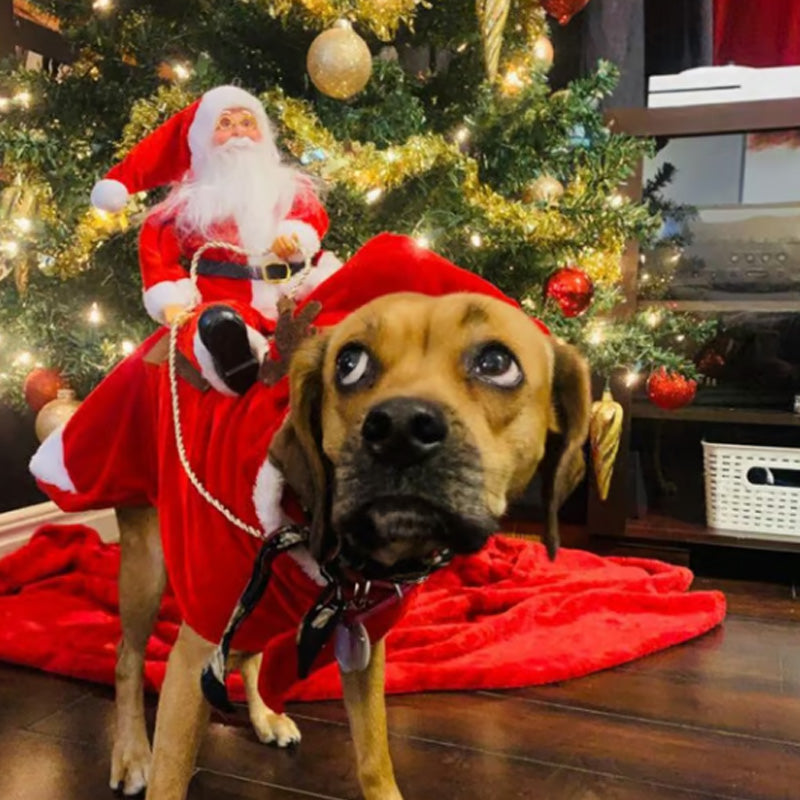 🐕Hond Kerstkleding Kerstman Rijdend Hert 🎄
