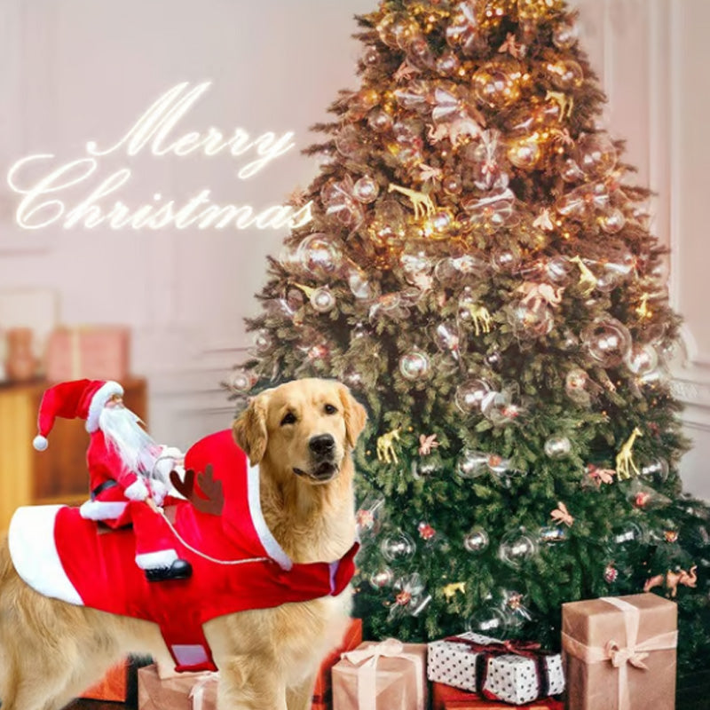 🐕Hond Kerstkleding Kerstman Rijdend Hert 🎄