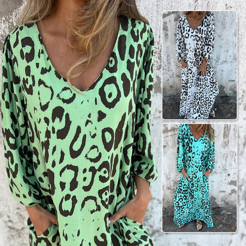 💐Promotie nieuwe producten - 50% KORTING🔥Flowy jurk met V-hals en zakken