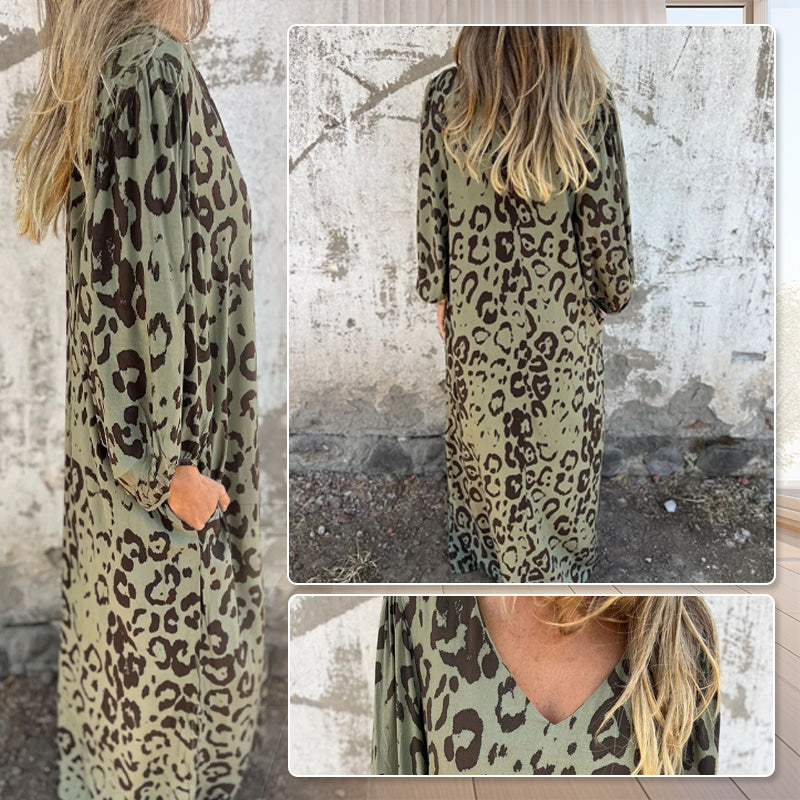 💐Promotie nieuwe producten - 50% KORTING🔥Flowy jurk met V-hals en zakken