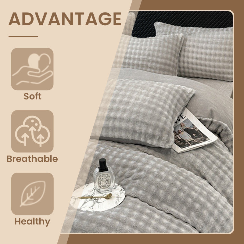 🛏️ NU 50% KORTING! ✨ Winter Fluffy Plush Milk Velvet dekbedset - Ultrazacht thermisch ontwerp met modern borduurwerk voor gezellig beddengoed 🏠❄️