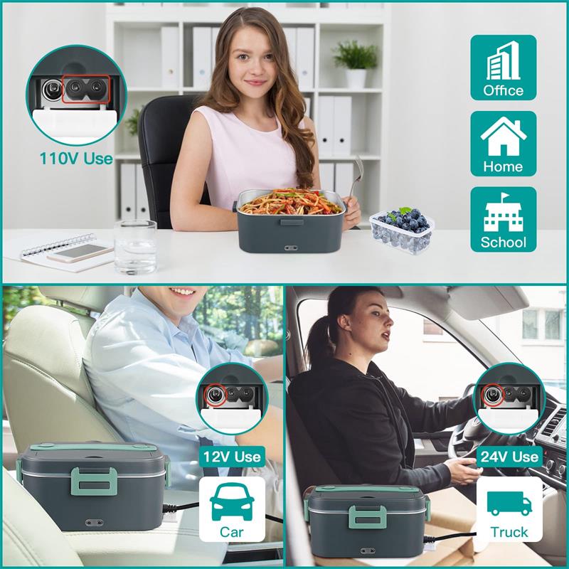 🎁2026 Nieuw binnen 50% KORTING💥Elektrisch verwarmde lunchbox voor auto, vrachtwagen en thuis - 304 roestvrij staal/1,8 l