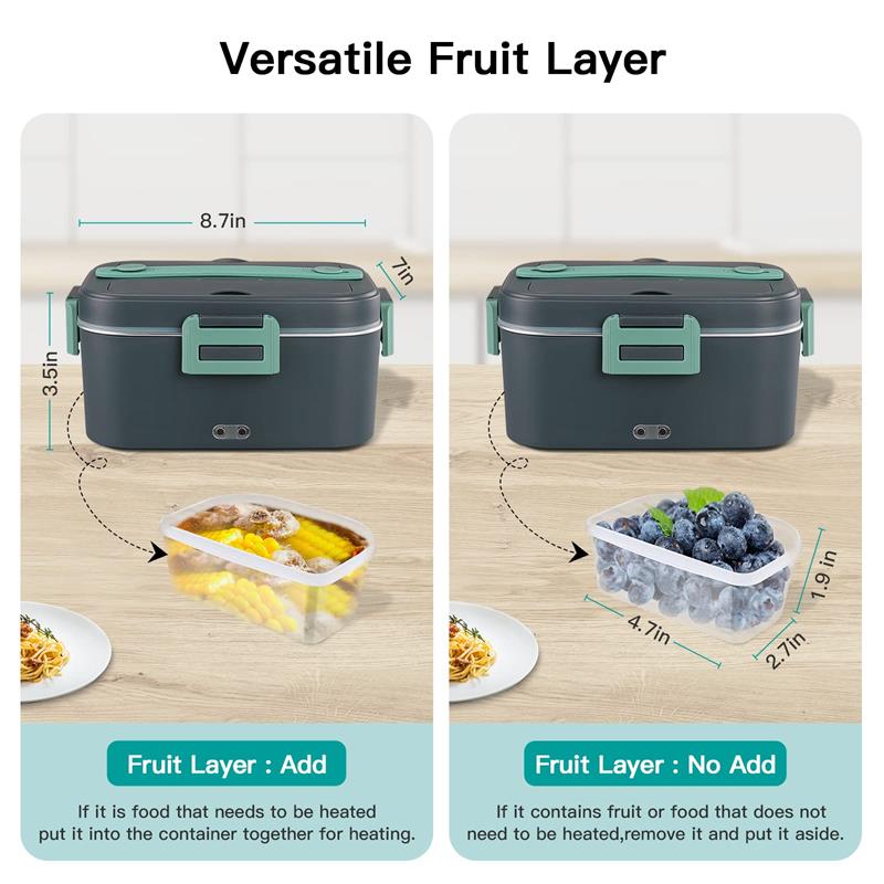 🎁2026 Nieuw binnen 50% KORTING💥Elektrisch verwarmde lunchbox voor auto, vrachtwagen en thuis - 304 roestvrij staal/1,8 l